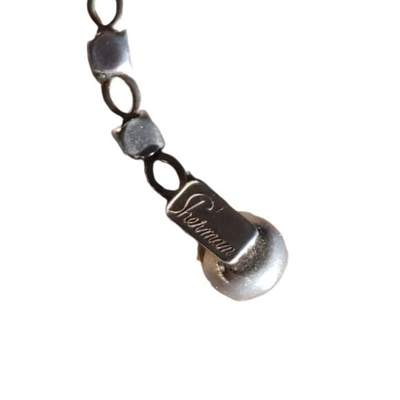 Vintage Signed Sherman Drop Aurora Borealis Crystal Rhinestone Choker Necklace - Picture 12 of 12